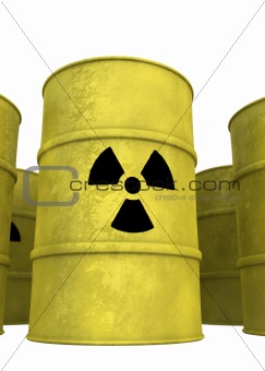 nuclear waste barrel from below