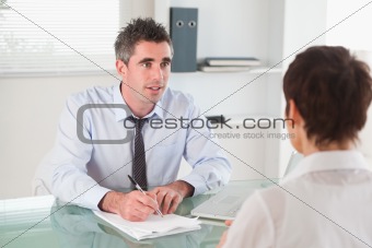 Manager interviewing a candidate