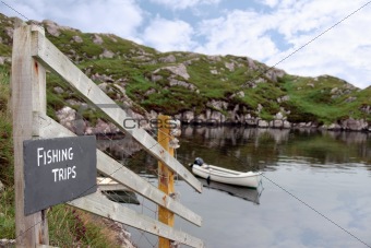fishing trips sign and scenic view