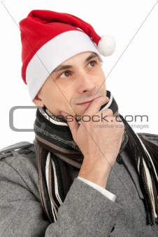 man wearing a Santa Claus hat