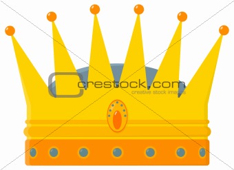 Golden royal crown - vector illustration