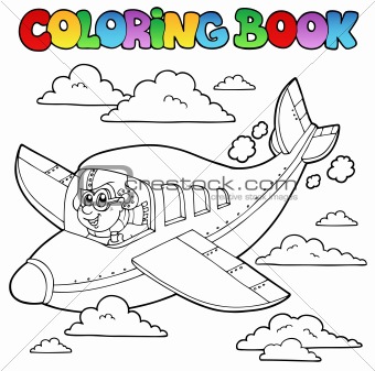 Coloring book with cartoon aviator