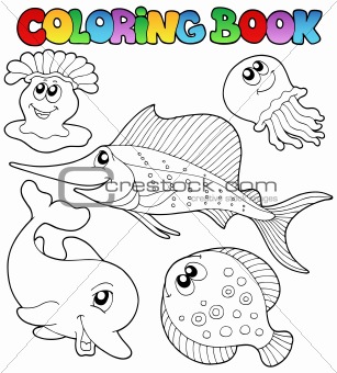 Coloring book with sea animals 2