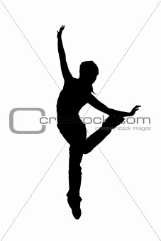 street dancer silhouette on white background