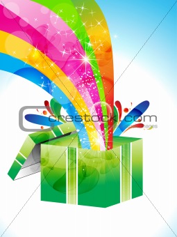 abstract colorful magic box with stars