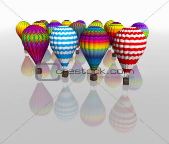 Isolated Hot Air Balloons