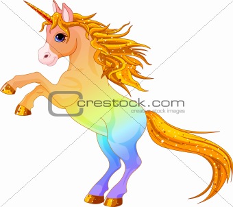 Rainbow colored unicorn