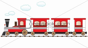 red moving train