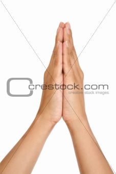 Woman praying hands