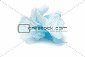 Crumpled facial tissue paper