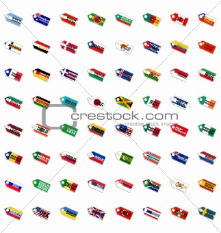 Set of the labels in national colors