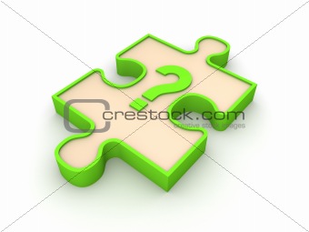 Puzzle piece with interrogation mark