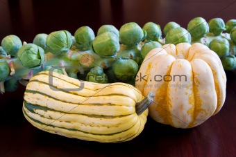 Brussels Sprouts with Sweet Dumpling and Delicata Squash