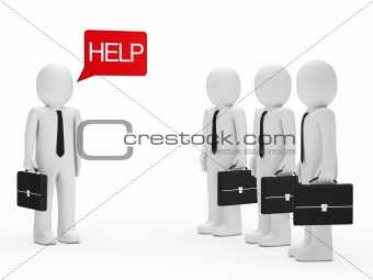 Businessman need help red