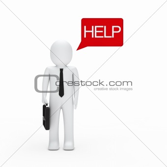 Businessman need help red