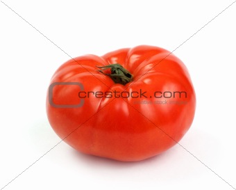 Red tomato. Isolated on white.