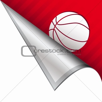 Basketball on peeling corner tab