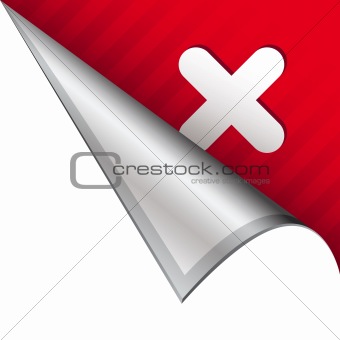 X or Close on peeling corner tab