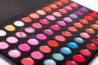Close-up shot of lip gloss palette 