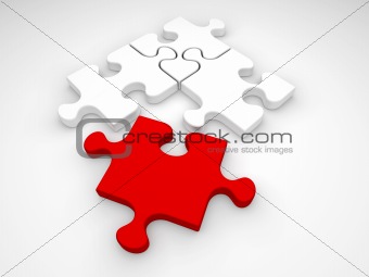 Isolated jigsaw puzzle pieces