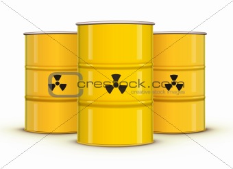 yellow metal barrels