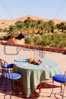 Breakfast in the Desert on the roof
