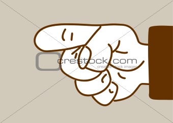hand on brown background, vector illustration