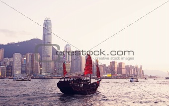 Junk boat in Hong Kong 