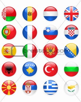Europe flags buttons, part one