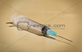 new empty disposable syringe