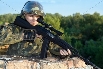 Portrait of sniper