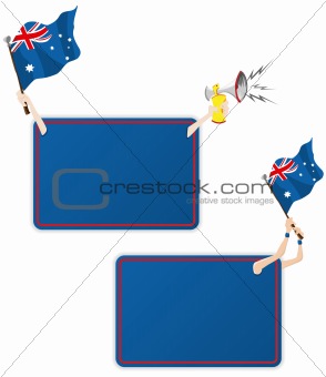 Australia Sport Message Frame with Flag. Set of Two