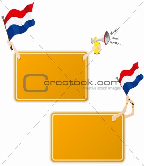Dutch Sport Message Frame with Flag. Set of Two