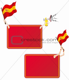 Spain Sport Message Frame with Flag. Set of Two