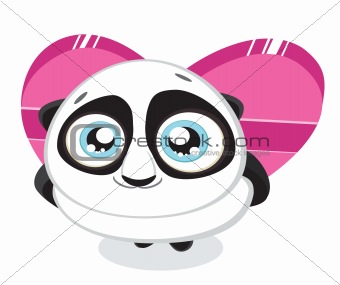 Panda with heart
