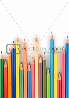 Colored pencils, isolated on a white background