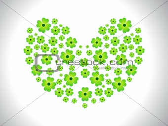 abstract heart shape clover