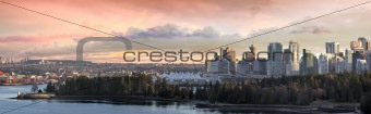Vancouver BC City Skyline and Stanley Park