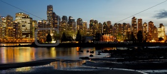 Vancouver BC City Skyline and Deadman's Island