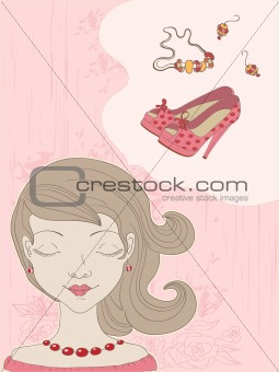 pink  background with girl