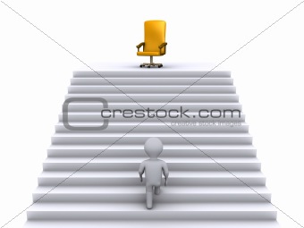Climbing stairs to earn the business position