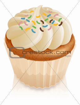 Fairy cake cupcake with sprinkles