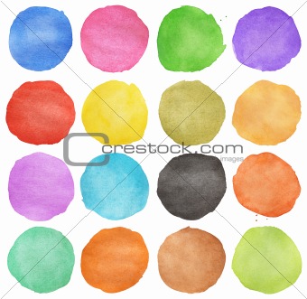 Abstract colorful watercolor circle