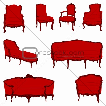 antique furniture armchairs set