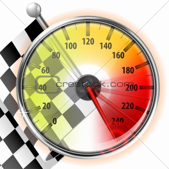 Speedometer with Flag