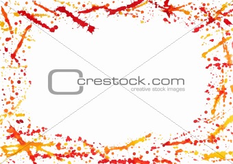 Abstract border with colorful watercolor splashes
