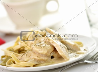 chicken with spinach pasta