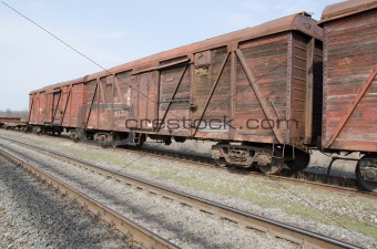 old rusty train wagons