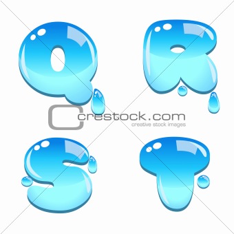 Water Font Type Q to T