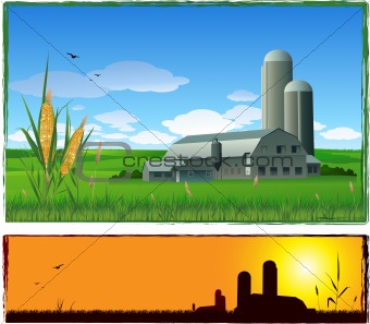 Farm harvest background illustration